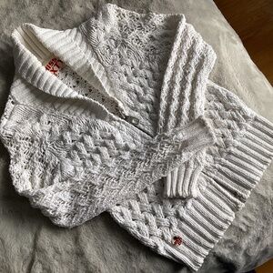 MISS SIXTY COTTON ACRYLIC LOOSELY WOVEN KNIT FULL ZIP CARDIGAN SIZE LARGE